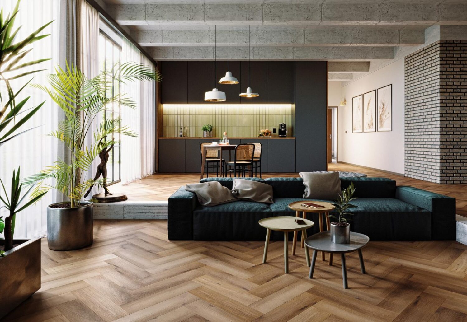 Panele winylowe Arbiton Amaron Herringbone - DĄB GEORGETOWN - 5mm/0.55mm