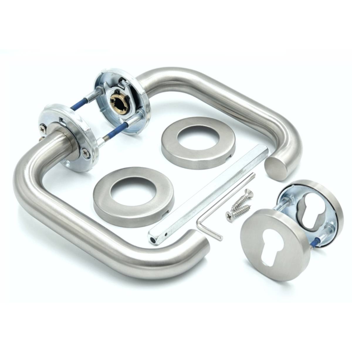 c-pro-inox-stal-nierdzewna-40370 Klamka C Pro INOX na rozecie okrągłej stal nierdzewna wkładka