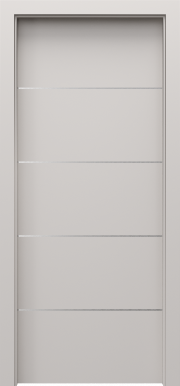 Drzwi wewnętrzne Porta Line - wzór model E.1 srebrne intarsje