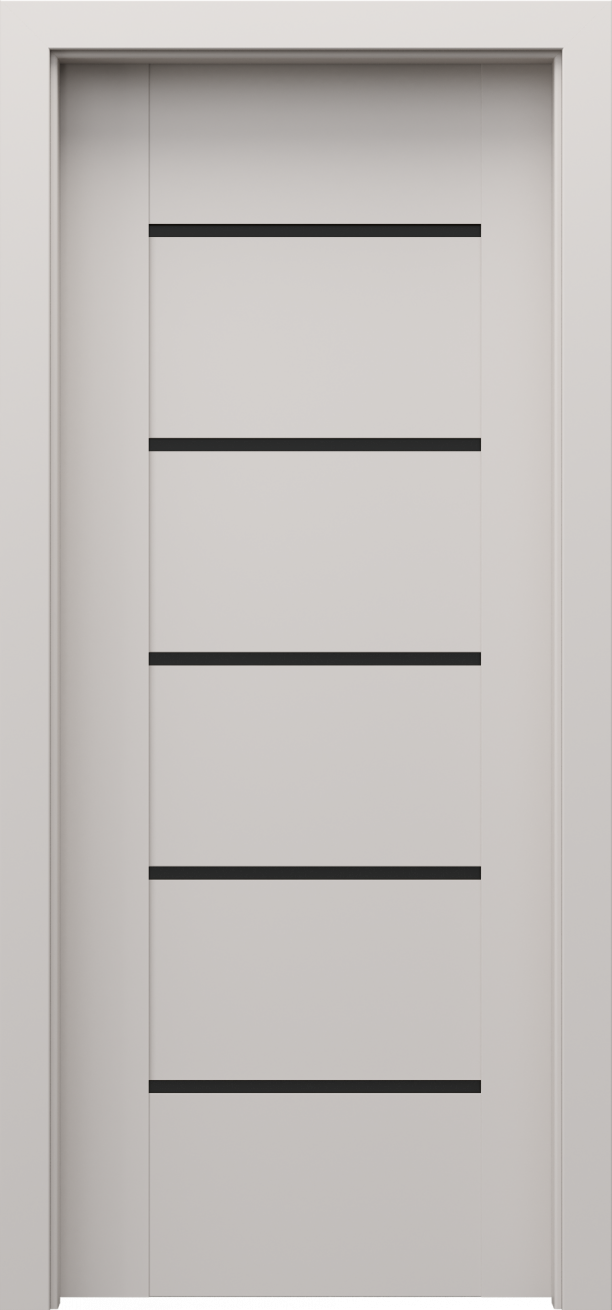 Drzwi wewnętrzne Porta Verte Premium grupa E - wzór model E.5 z czarną szybą Drzwi wewnętrzne Porta Verte Premium grupa E - wzór model E.5 z czarną szybą