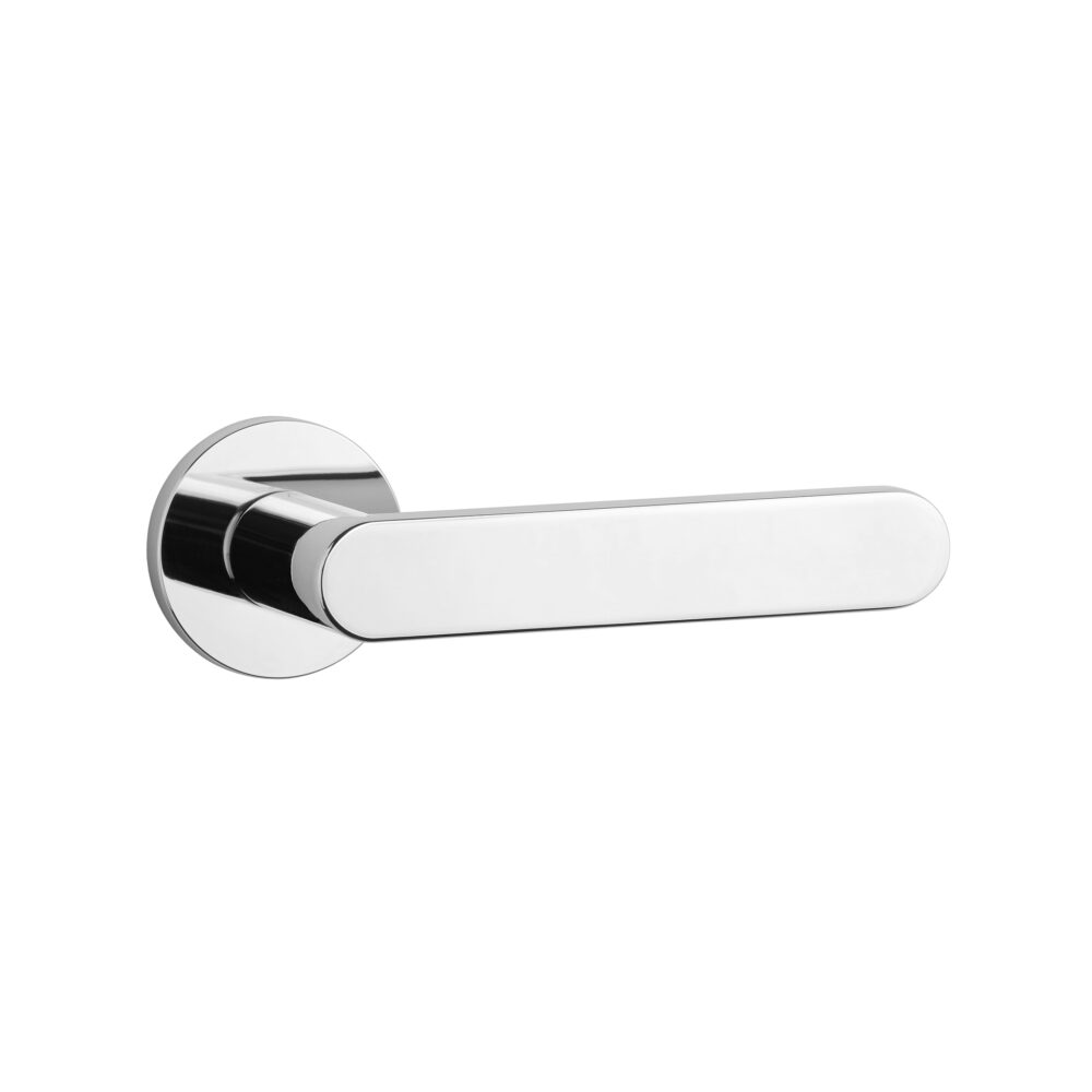 Klamka Aprile Alora na rozecie okrągłej R Slim 7 mm, chrom polerowany