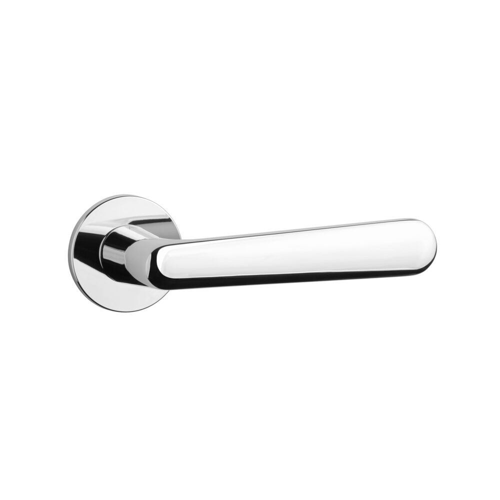Klamka Aprile Aria na rozecie okrągłej R Super Slim 5 mm, chrom polerowany