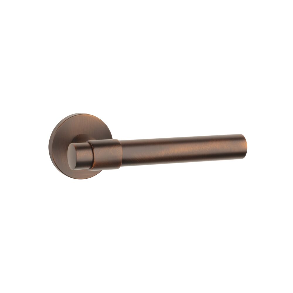Klamka Aprile Bellisa na rozecie okrągłej R Slim 7 mm, umbra palona