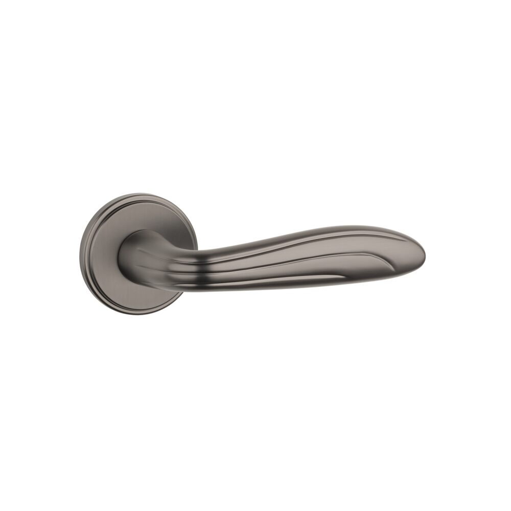 Klamka Aprile Catalpa na rozecie okrągłej Round Grooved RG 7 mm, grafit