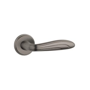 Klamka Aprile Catalpa na rozecie okrągłej Round Grooved RG 7 mm, grafit