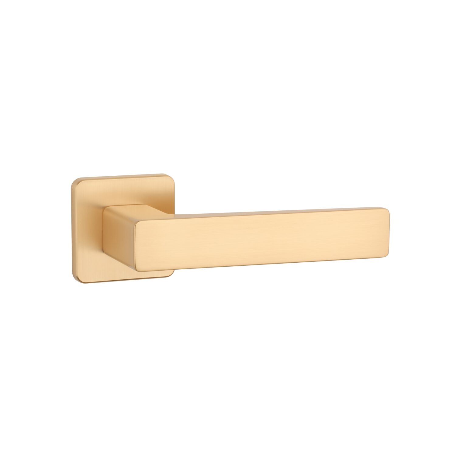 Klamka Aprile Erica na rozecie kwadratowej Soft Square QS 7 mm, złoty matowy