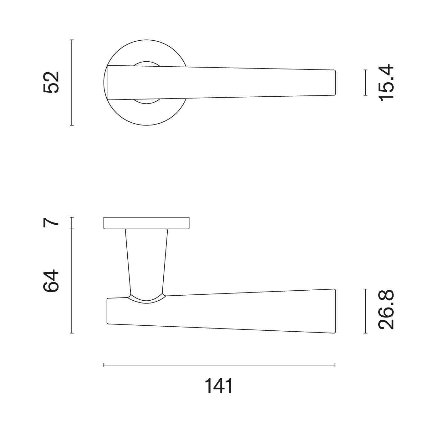 Klamka Aprile Euphorbia na rozecie okrągłej R Slim 7 mm, grafit