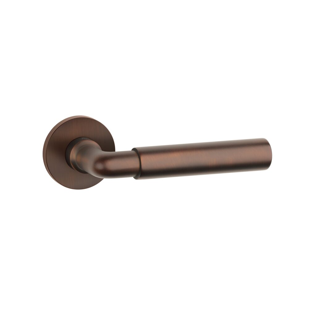 Klamka Aprile Ficaria na rozecie okrągłej R Slim 7 mm, umbra palona