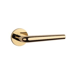 Klamka Aprile Funkia na rozecie okrągłej R Slim 7 mm, złoty polerowany pvd