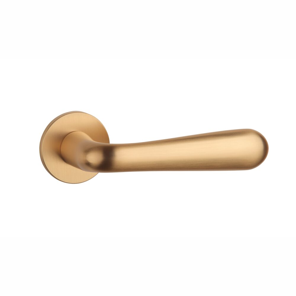 Klamka Aprile Gardenia na rozecie okrągłej R Super Slim 5 mm, złoty matowy