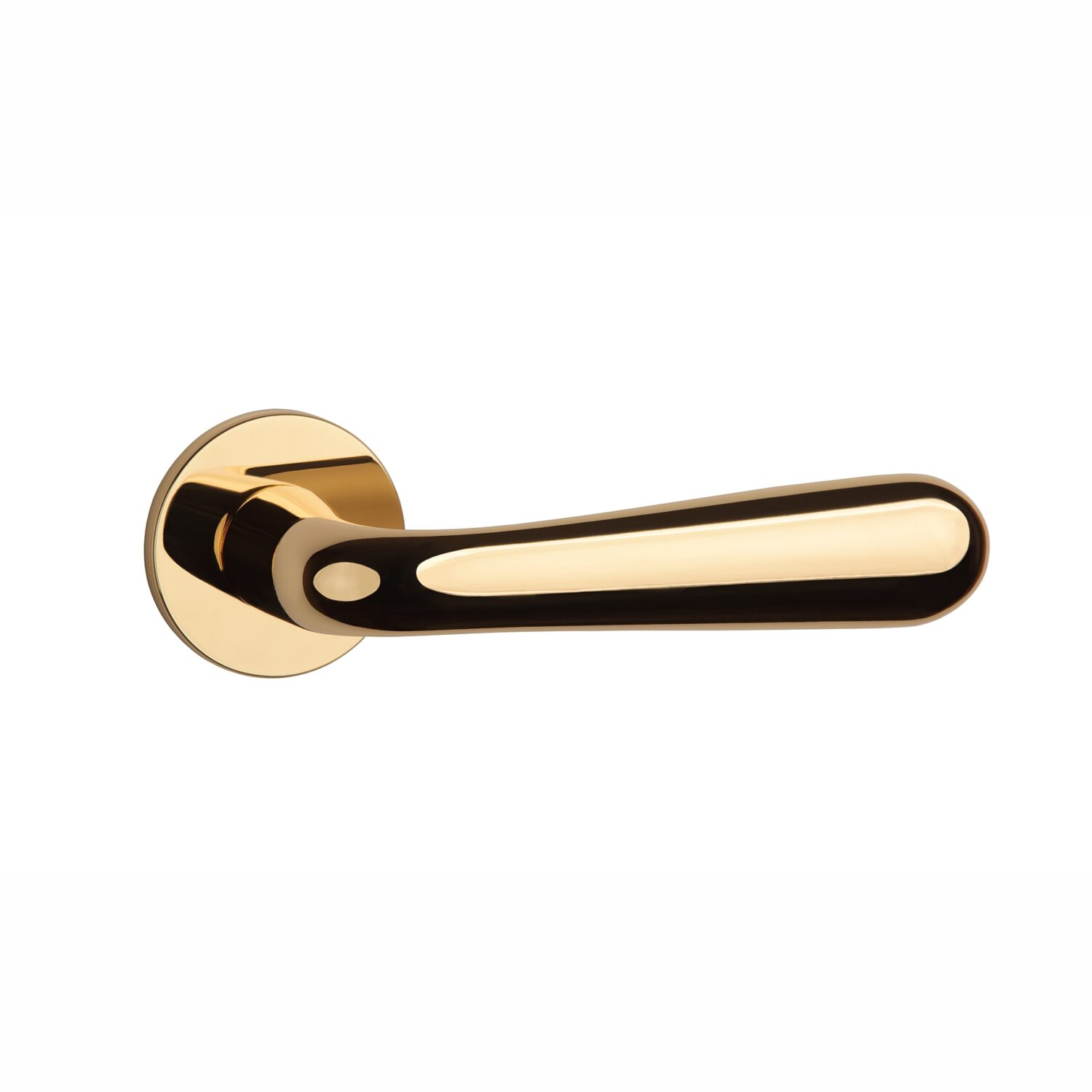 Klamka Aprile Gardenia na rozecie okrągłej R Super Slim 5 mm, złoty polerowany