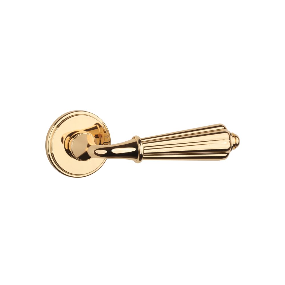 klamka-aprile-limona-na-rozecie-okraglej-round-grooved-rg-7-mm-zloty-polerowany-7218df Klamka Aprile Limona na rozecie okrągłej Round Grooved RG 7 mm, złoty polerowany