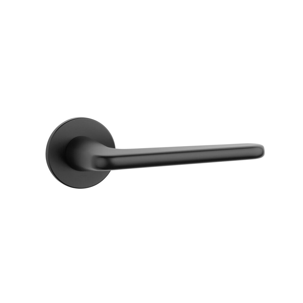 Klamka Aprile Lira na rozecie okrągłej R Super Slim 5 mm, czarny matowy