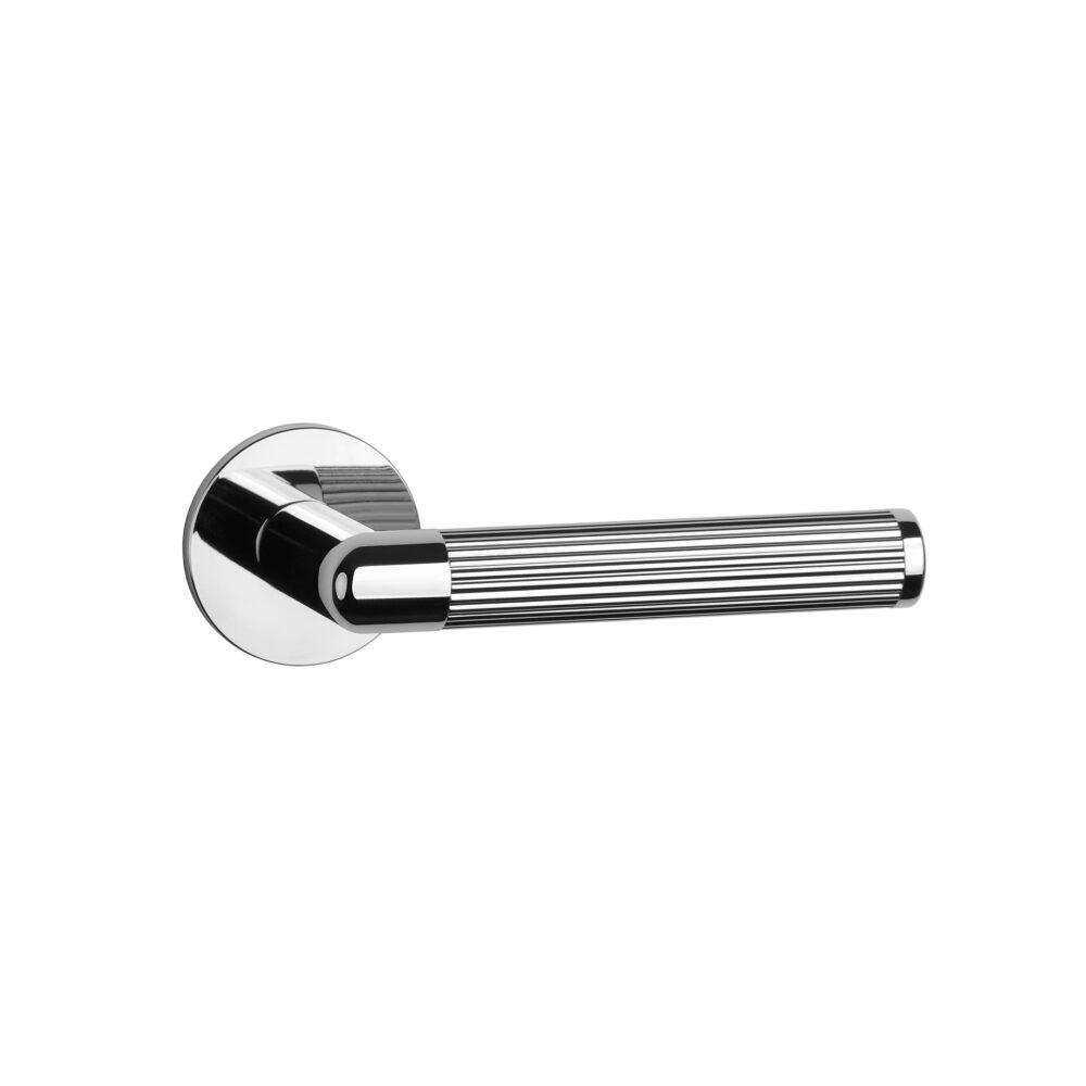 Klamka Aprile Lobelia na rozecie okrągłej R Super Slim 5 mm, chrom polerowany