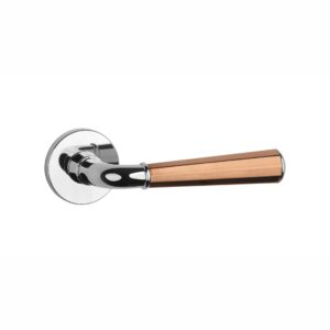 Klamka Aprile Marigold na rozecie okrągłej R Slim 7 mm, chrom polerowany / miedziany pvd