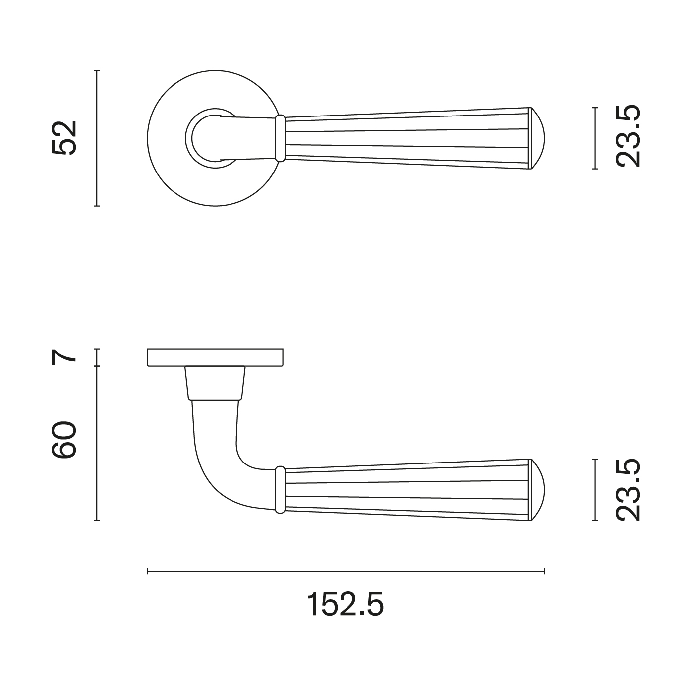 Klamka Aprile Marigold na rozecie okrągłej R Slim 7 mm, chrom polerowany / złoty polerowany