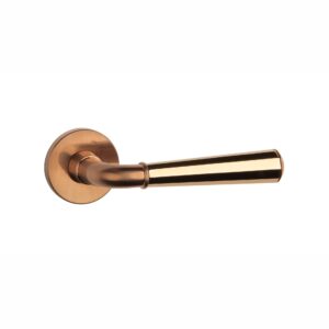 Klamka Aprile Marigold na rozecie okrągłej R Slim 7 mm, miedziany pvd / złoty polerowany