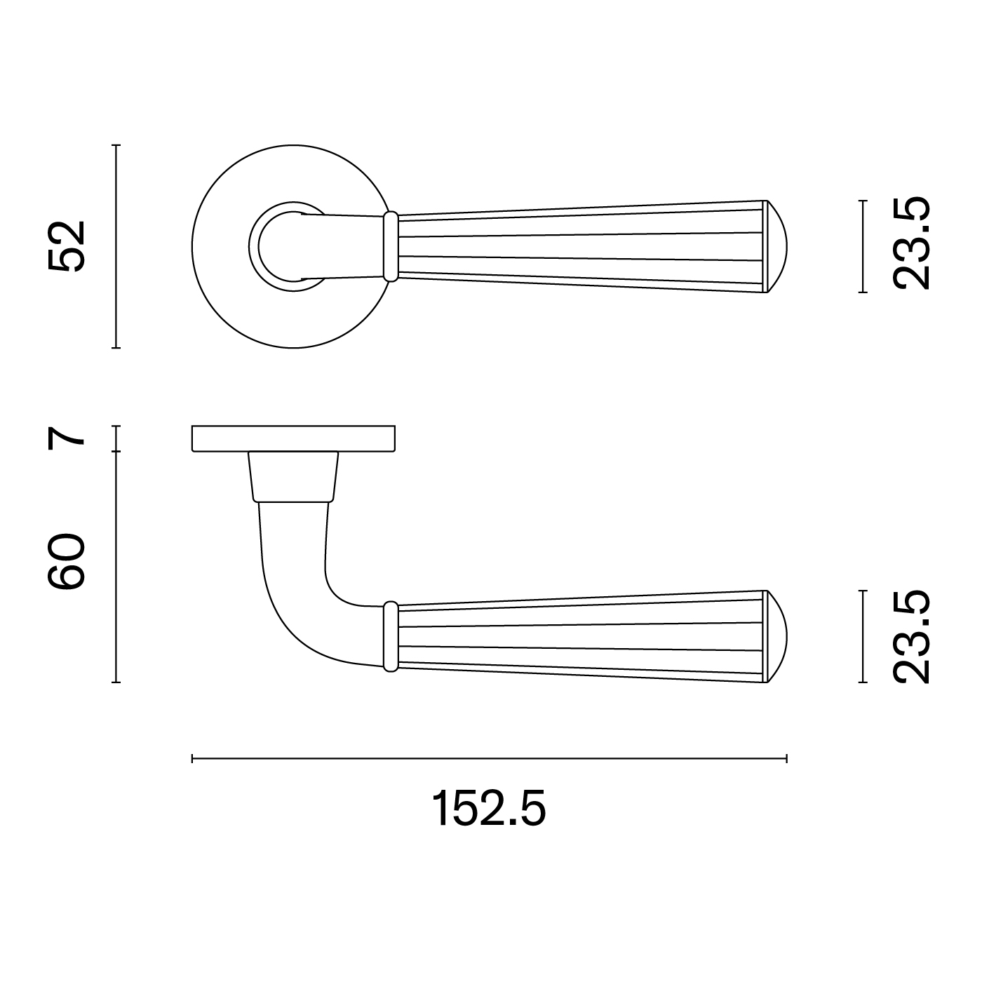 Klamka Aprile Marigold na rozecie okrągłej R Slim 7 mm, patyna antyczna