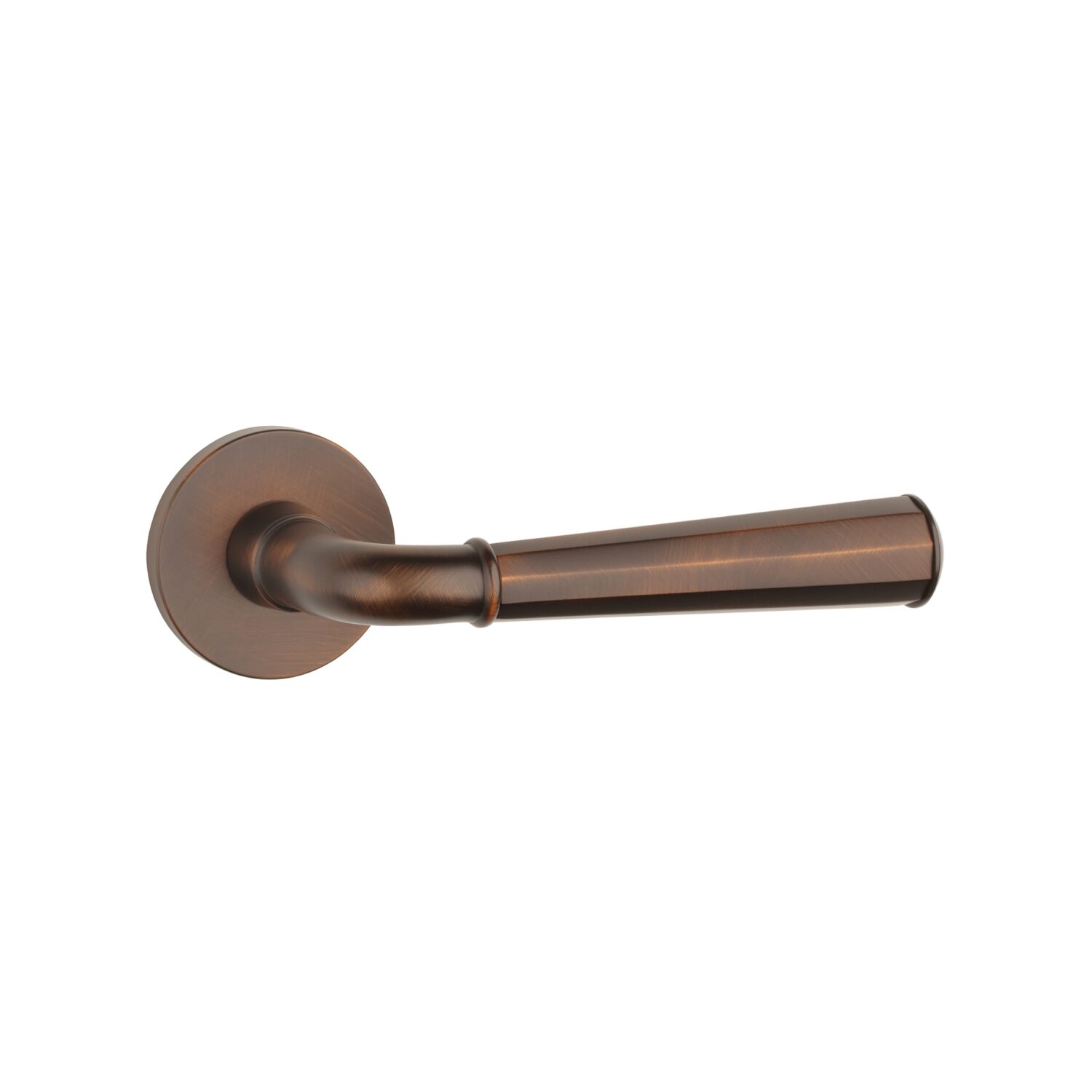 Klamka Aprile Marigold na rozecie okrągłej R Slim 7 mm, umbra palona