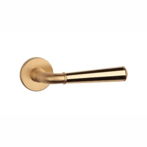 Klamka Aprile Marigold na rozecie okrągłej R Slim 7 mm, złoty matowy / złoty polerowany
