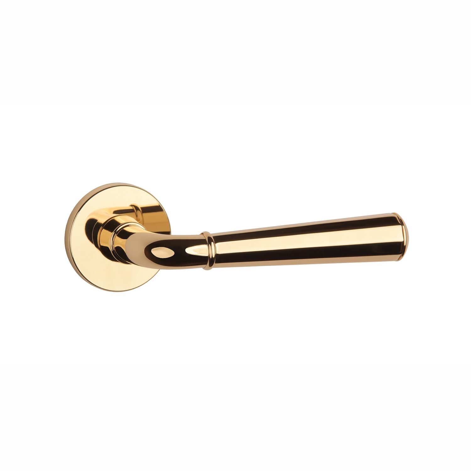 Klamka Aprile Marigold na rozecie okrągłej R Slim 7 mm, złoty polerowany