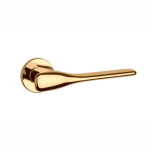 Klamka Aprile Orchide na rozecie okrągłej R Slim 7 mm, złoty polerowany