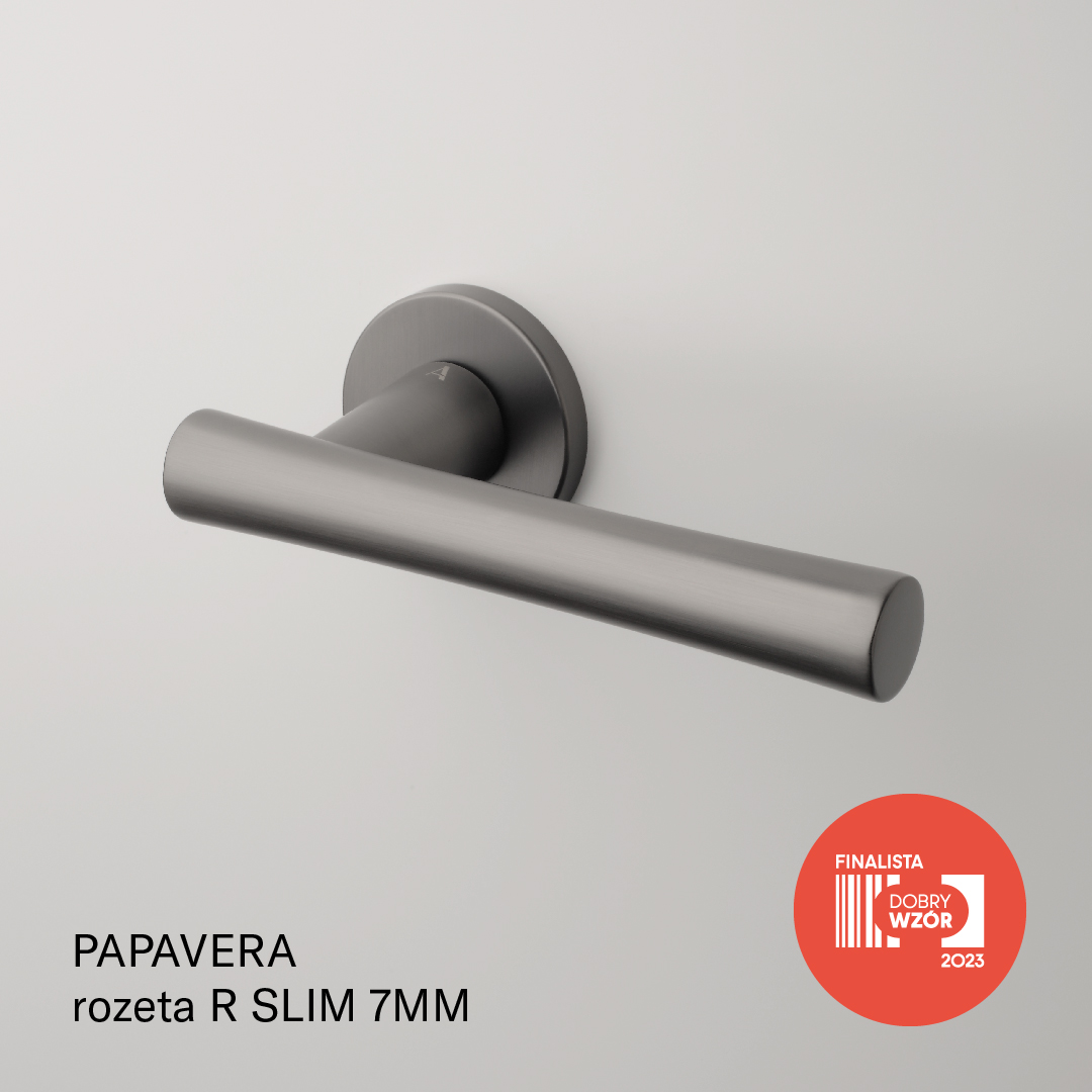 Klamka Aprile Papavera na rozecie okrągłej R Slim 7 mm, grafit
