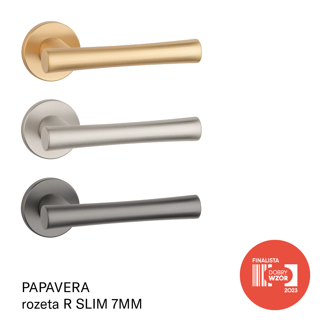 Klamka Aprile Papavera na rozecie okrągłej R Slim 7 mm, nikiel