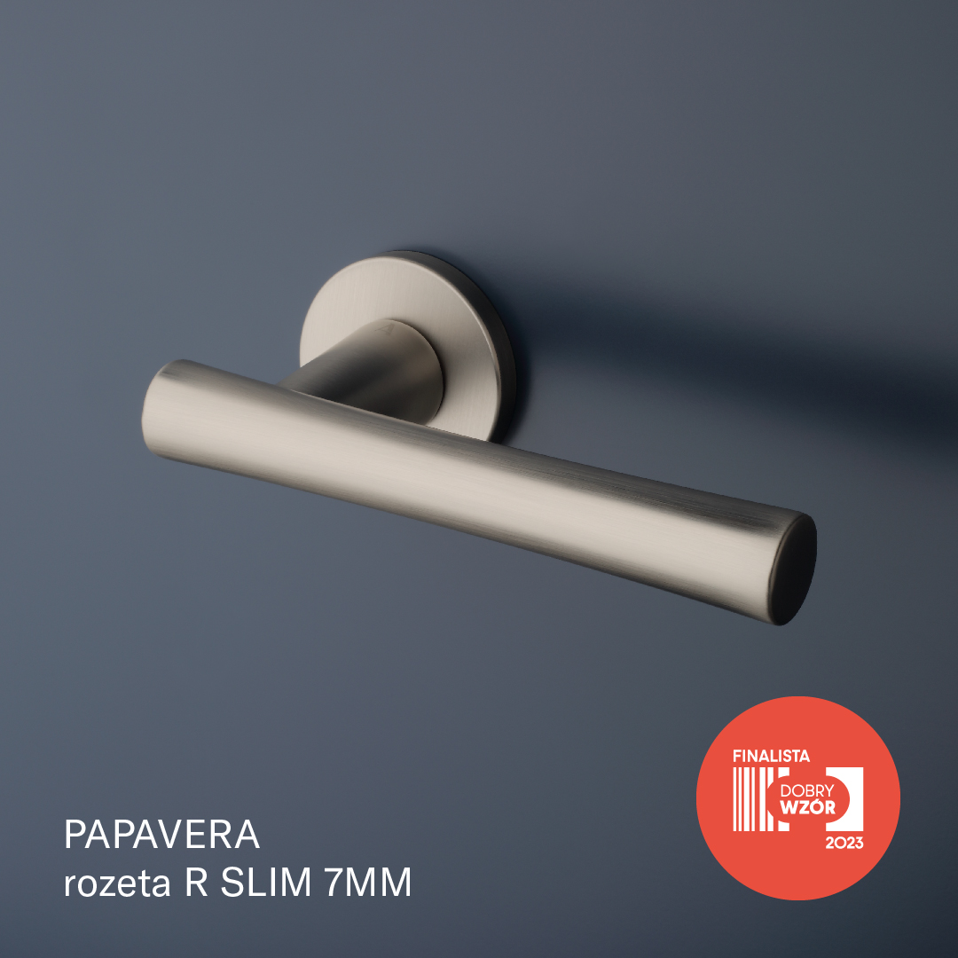 Klamka Aprile Papavera na rozecie okrągłej R Slim 7 mm, nikiel