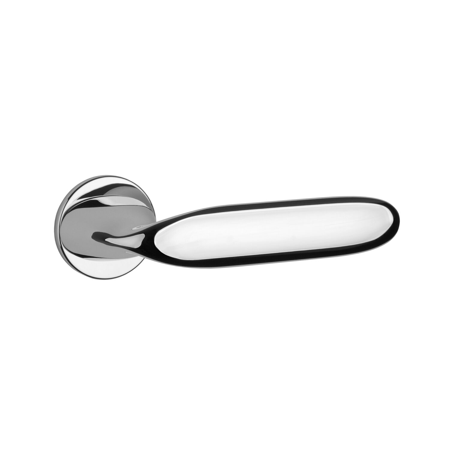 Klamka Aprile Peonia na rozecie okrągłej R Slim 7 mm, chrom polerowany