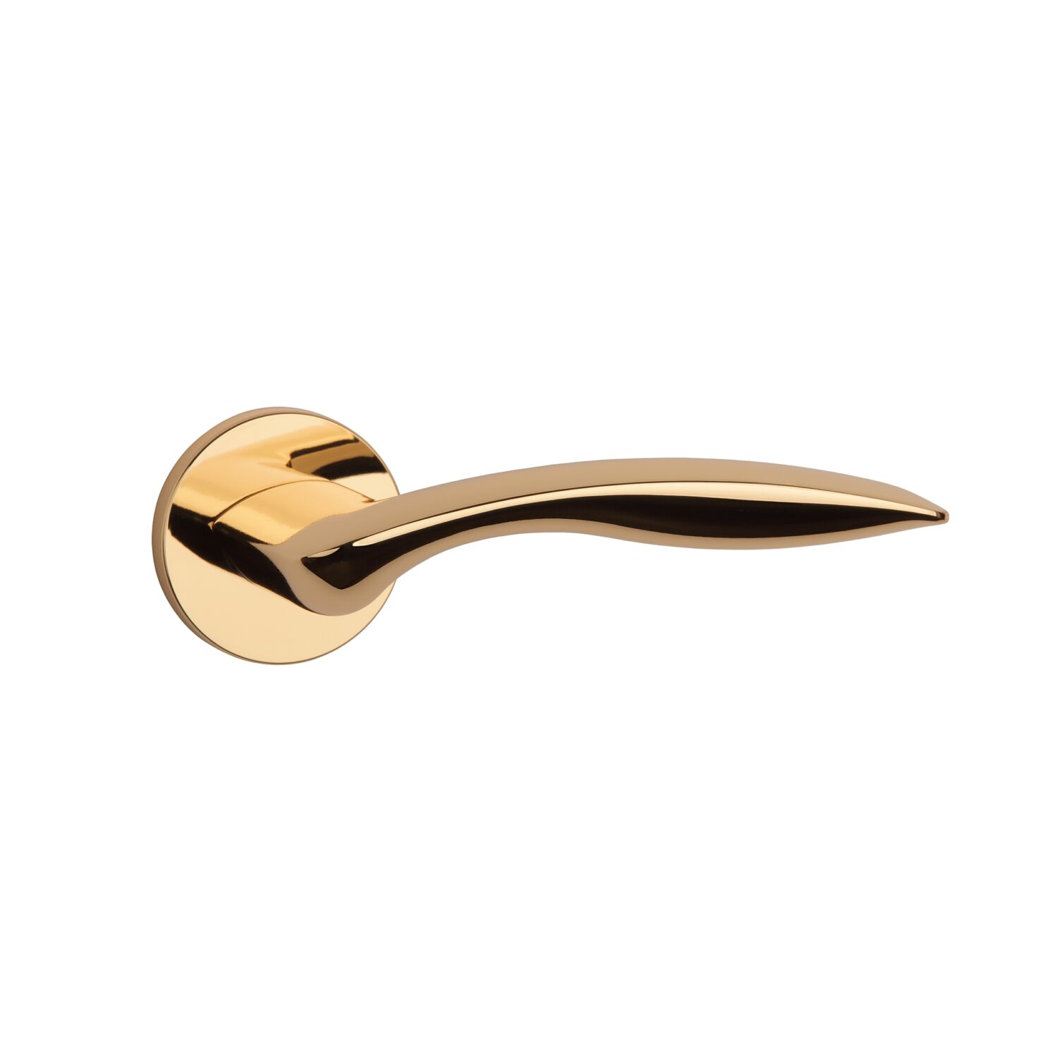Klamka Aprile Robinia na rozecie okrągłej R Slim 7 mm, złoty polerowany