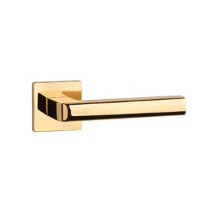 Klamka Aprile Salice na rozecie kwadratowej Q Super Slim 5 mm, złoty polerowany