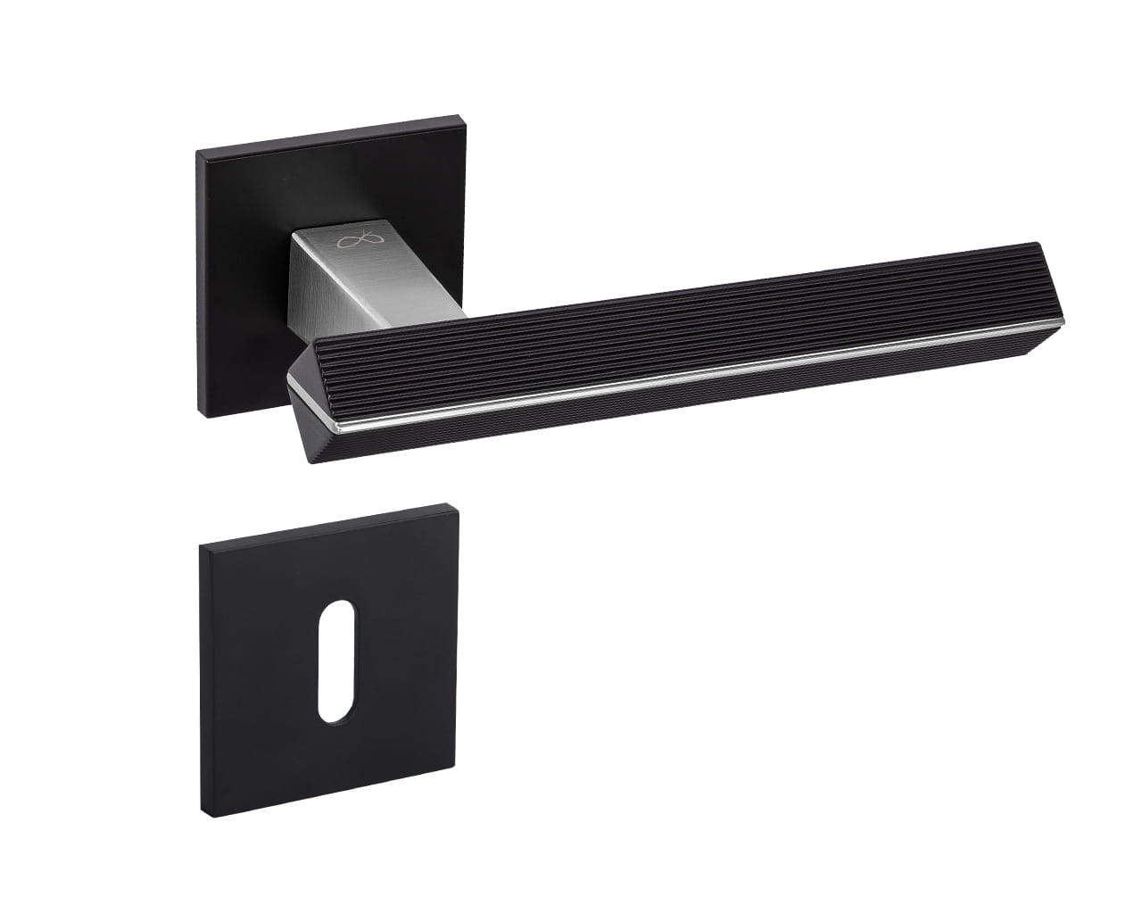 Klamka Carrera KCRA B00/M700 na szyldzie kwadratowym czarny/chrom-mat