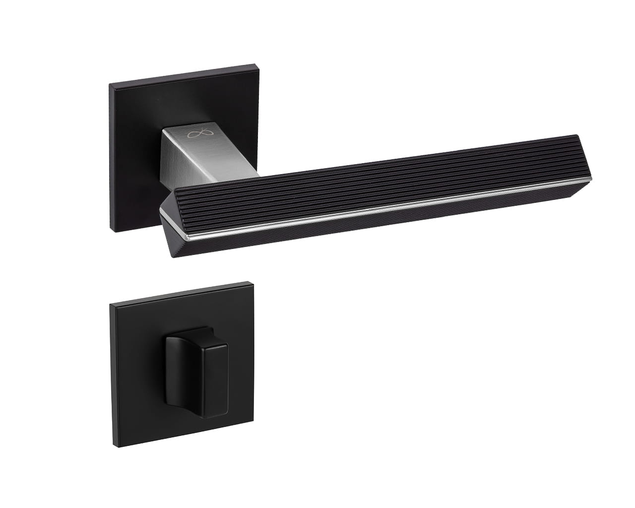 Klamka Carrera KCRA B00/M700 na szyldzie kwadratowym czarny/chrom-mat