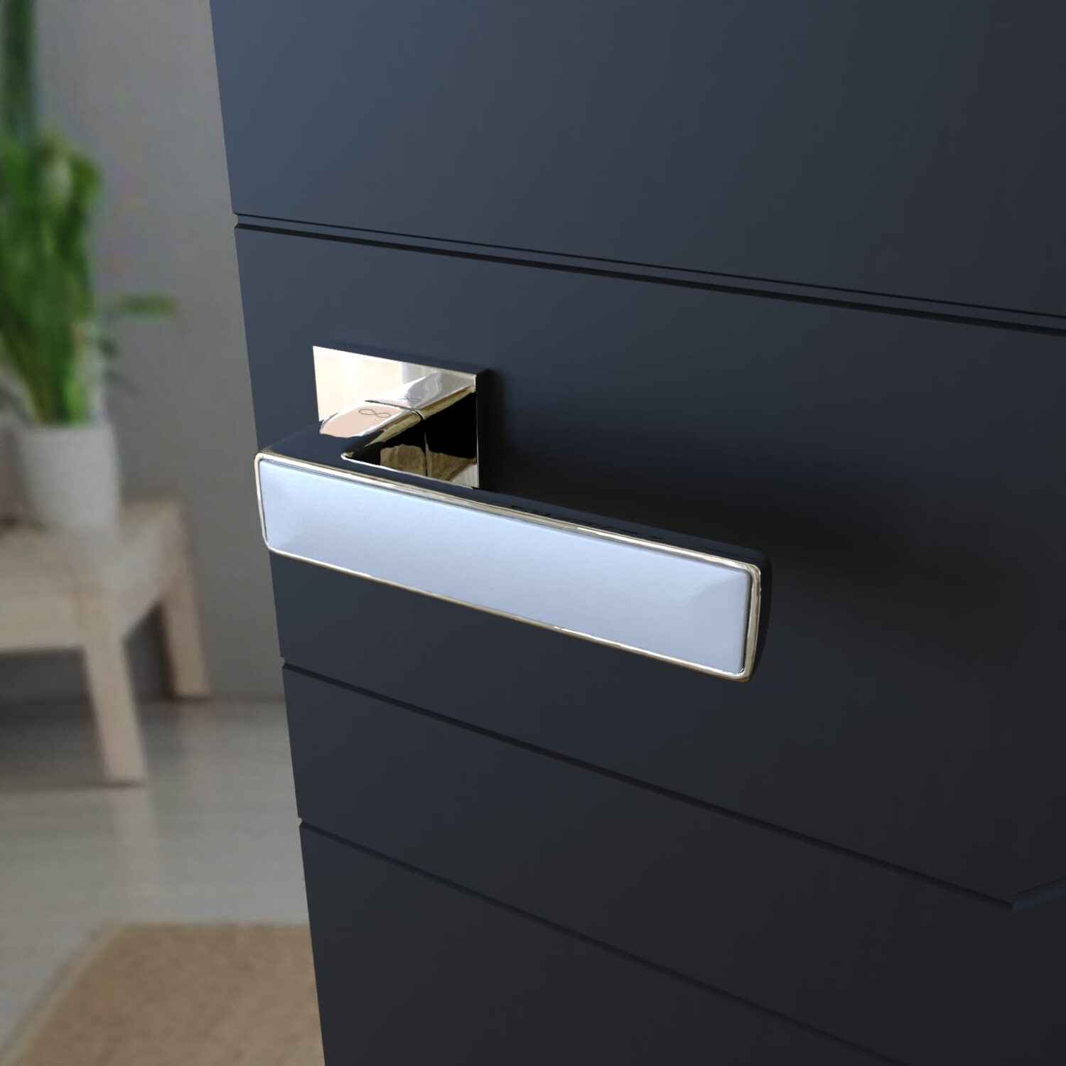 Klamka Concept Fit KCF 700/800 na rozecie kwadratowej chrom/biały