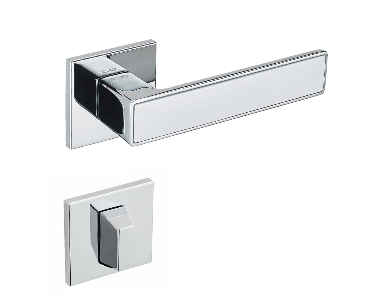 Klamka Concept Fit KCF 700/800 na rozecie kwadratowej chrom/biały