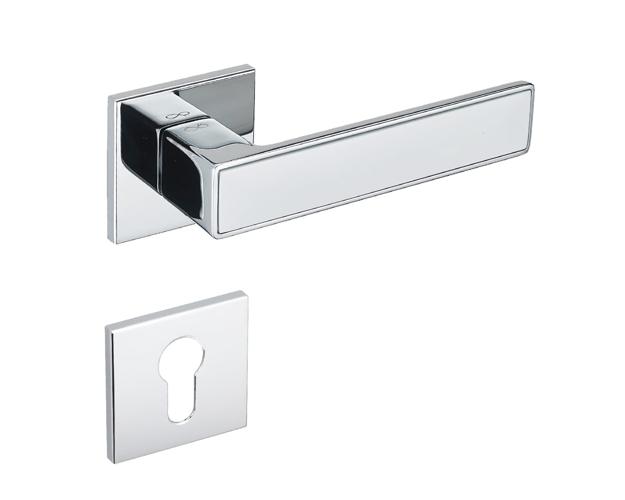 Klamka Concept Fit KCF 700/800 na rozecie kwadratowej chrom/biały