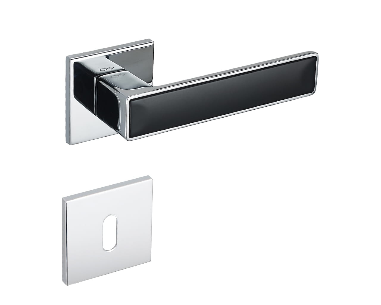 Klamka Concept Fit KCF 700/B00 na rozecie kwadratowej chrom/czarny