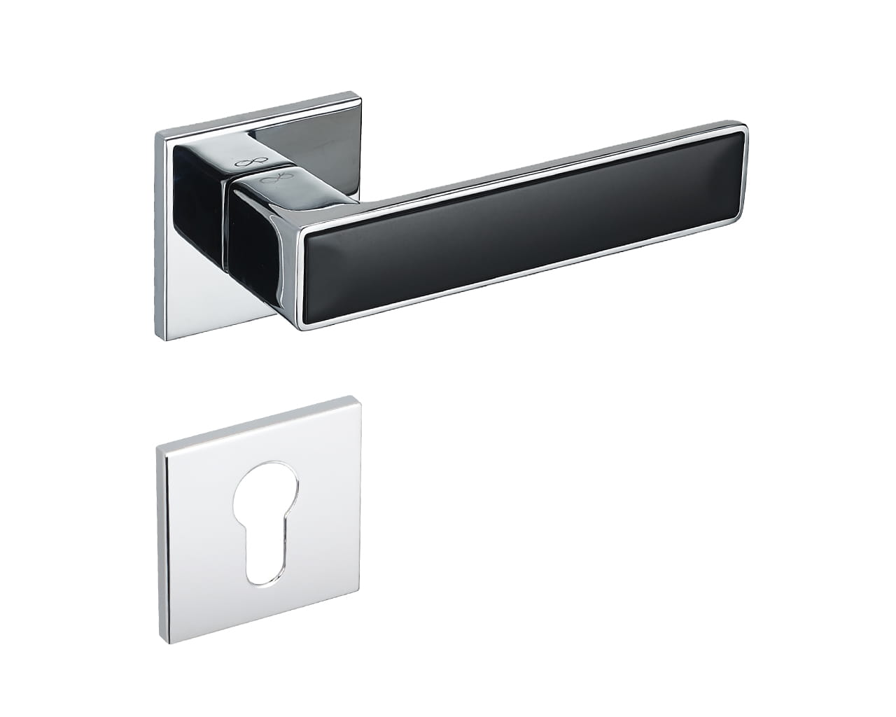 Klamka Concept Fit KCF 700/B00 na rozecie kwadratowej chrom/czarny
