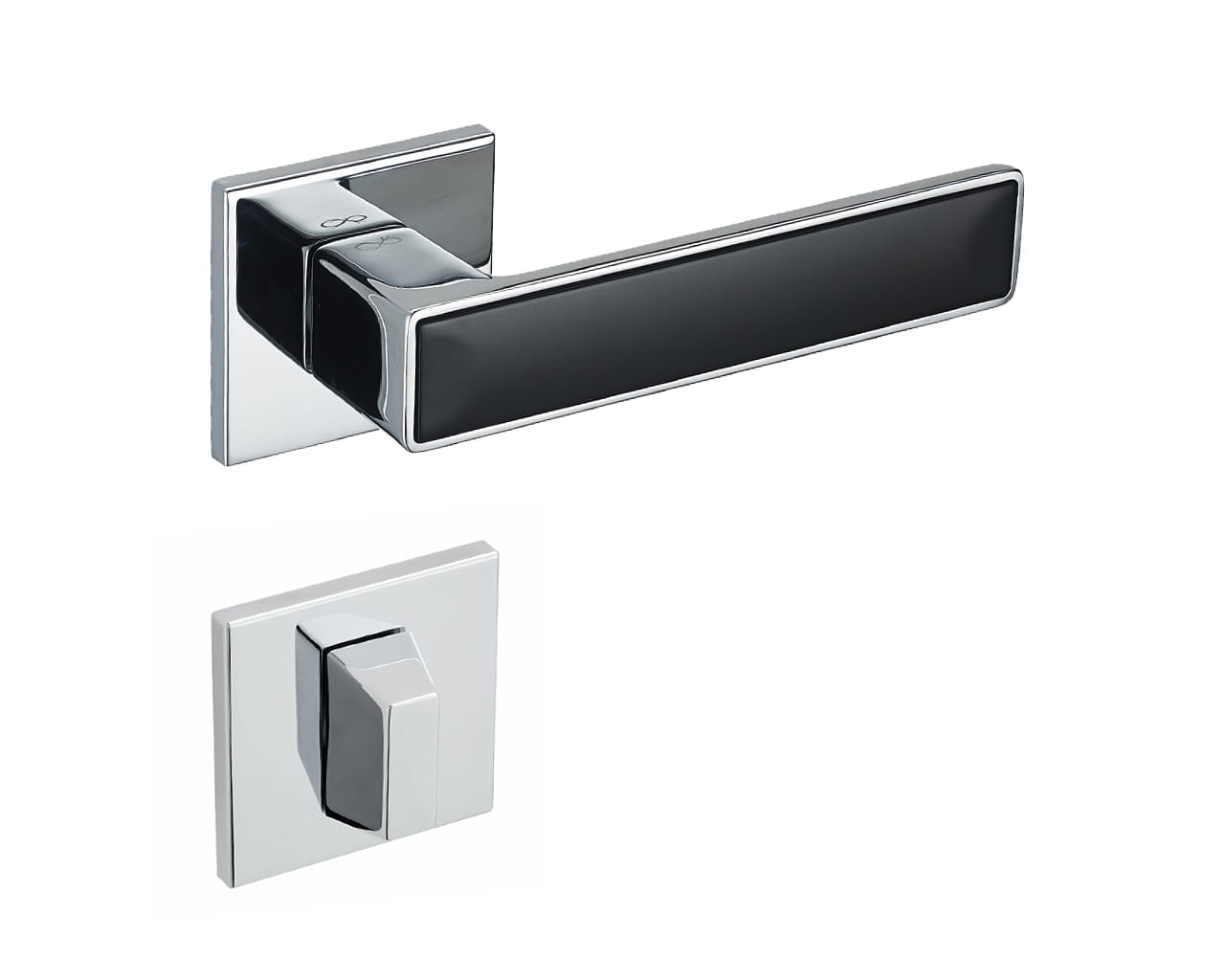 Klamka Concept Fit KCF 700/B00 na rozecie kwadratowej chrom/czarny