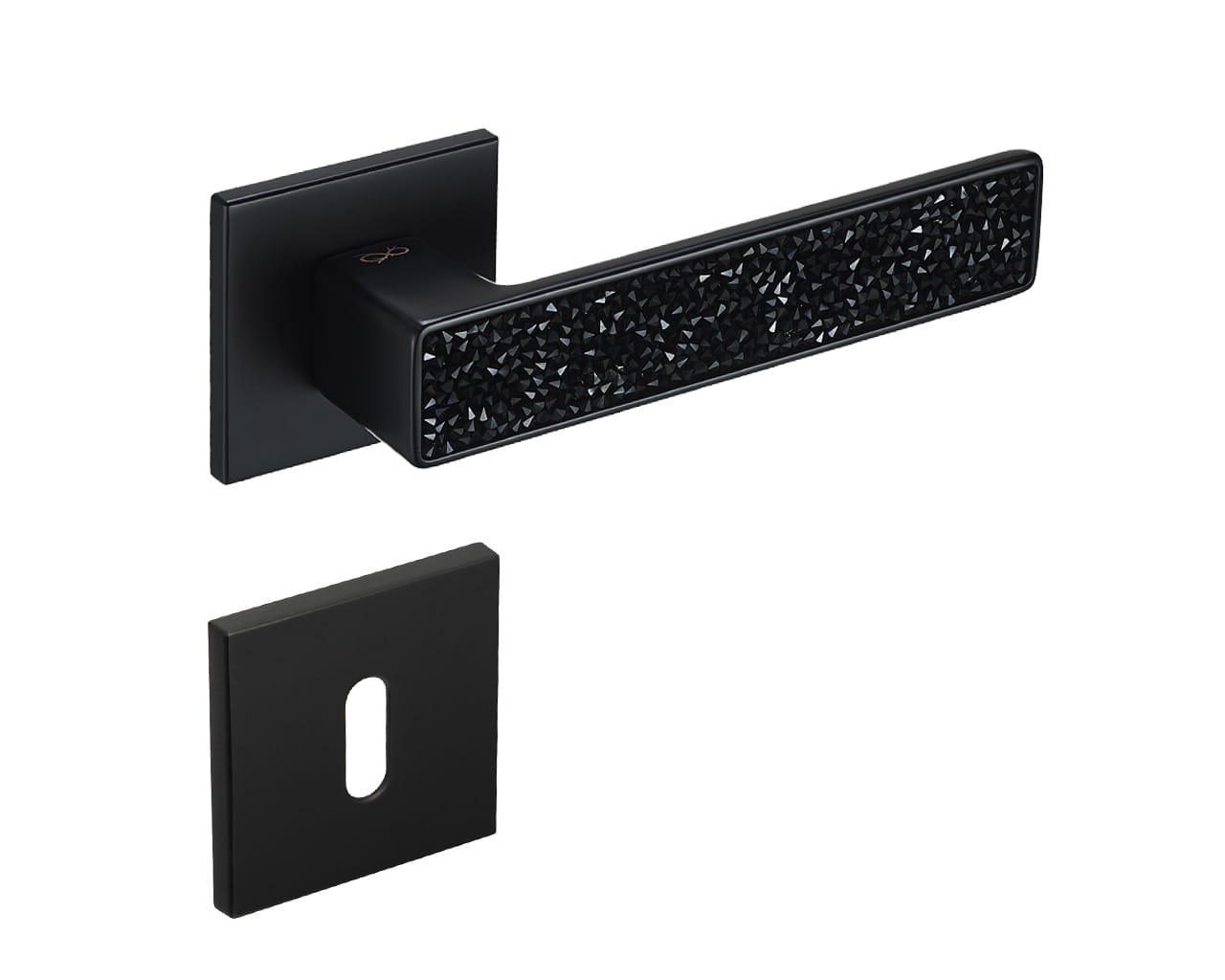 Klamka Concept Fit KCF B00/glamour na rozecie kwadratowej czarny/glamour