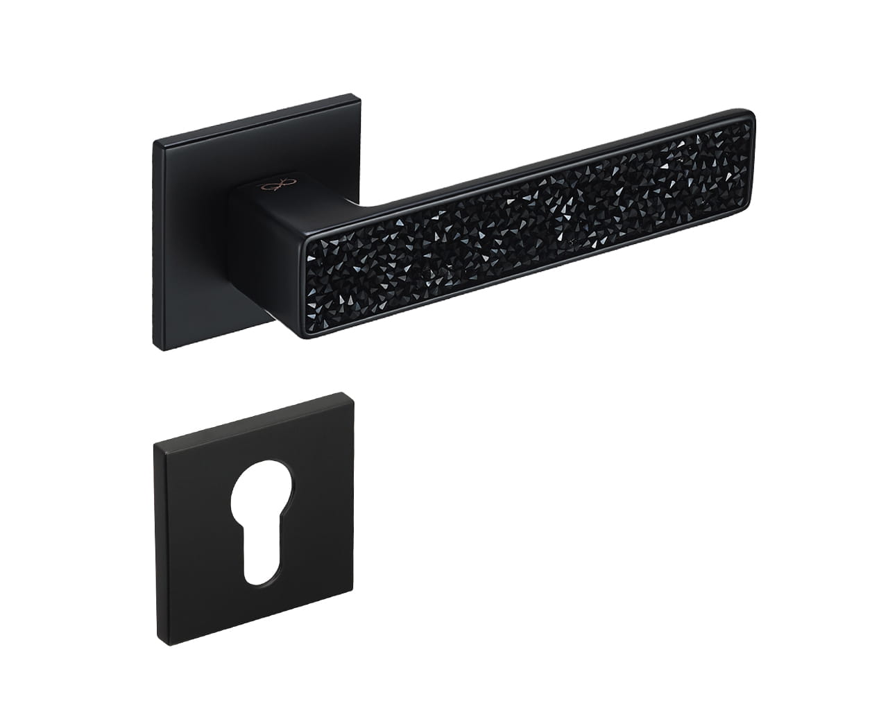 Klamka Concept Fit KCF B00/glamour na rozecie kwadratowej czarny/glamour