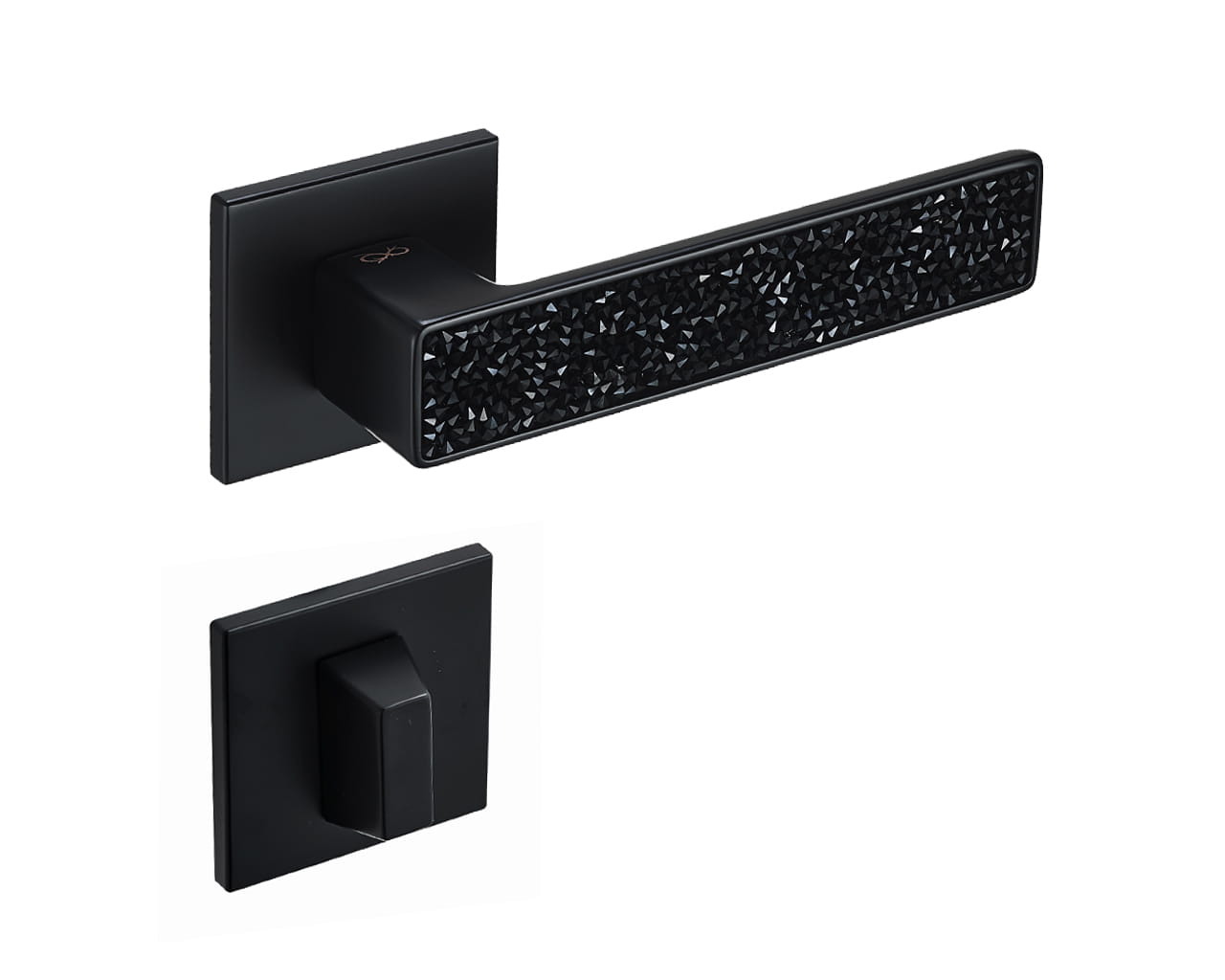 Klamka Concept Fit KCF B00/glamour na rozecie kwadratowej czarny/glamour