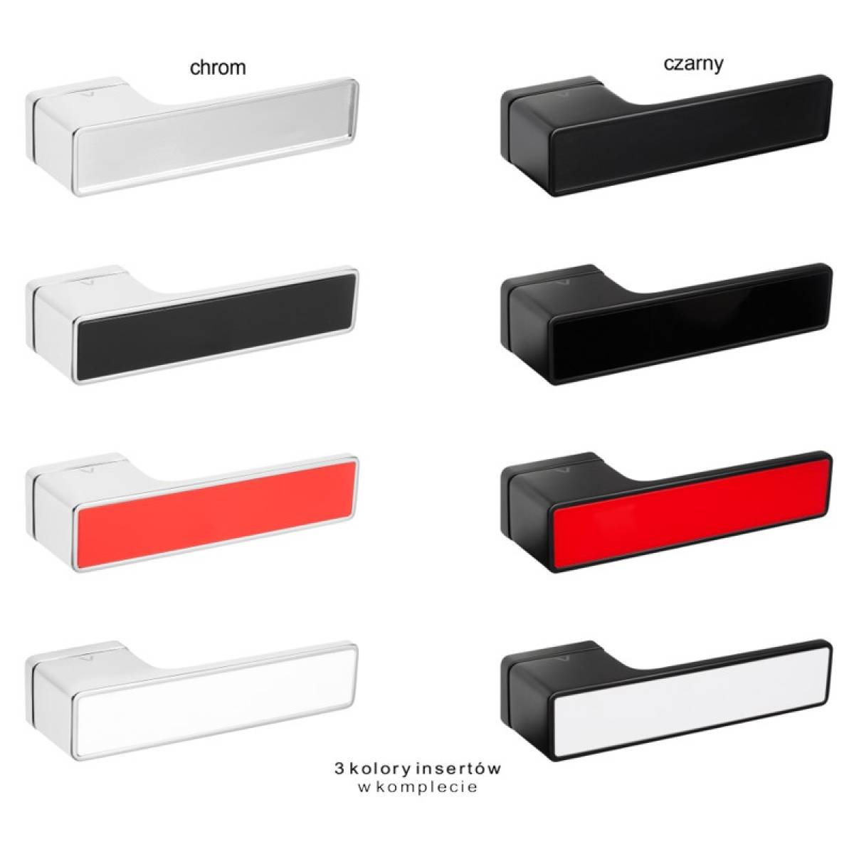 Klamka Cube Insert na rozecie prostokątnej R71 chrom