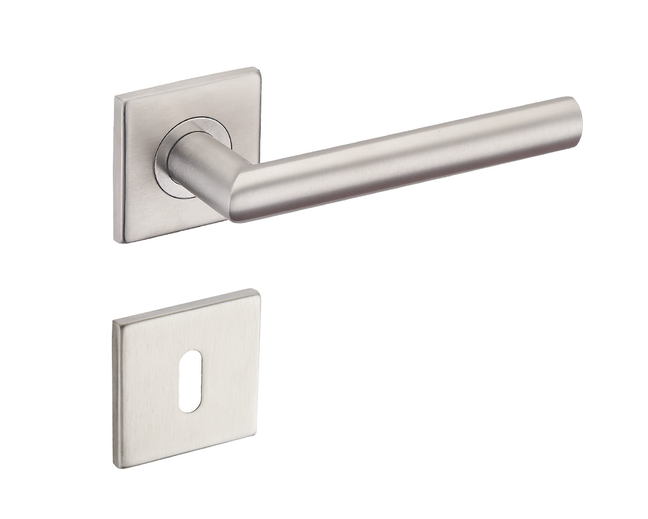 Klamka Duo KDU 500 na rozecie kwadratowej INOX