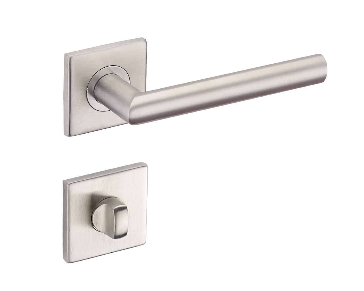Klamka Duo KDU 500 na rozecie kwadratowej INOX