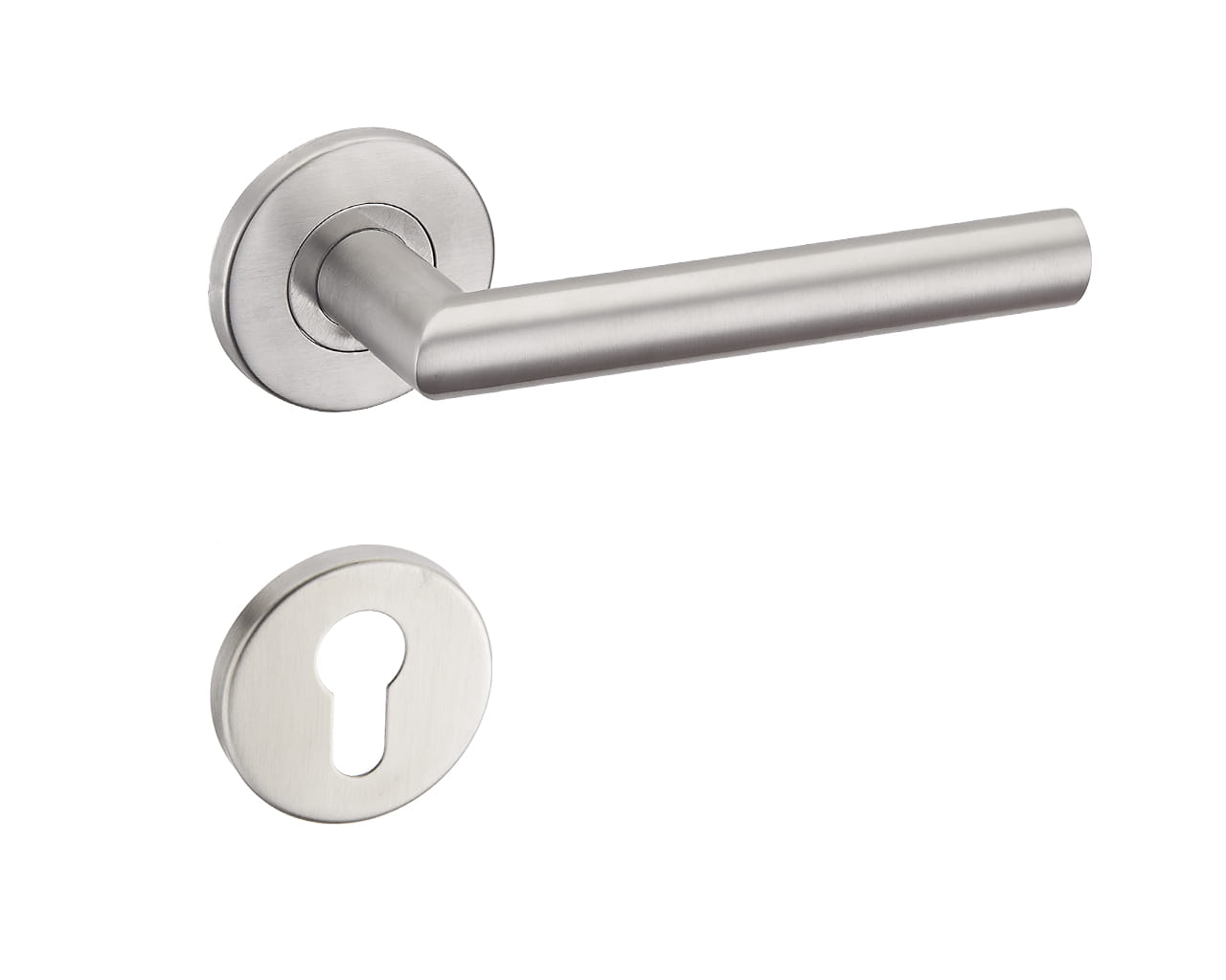 Klamka Duo KDU O 500 na rozecie okrągłej INOX