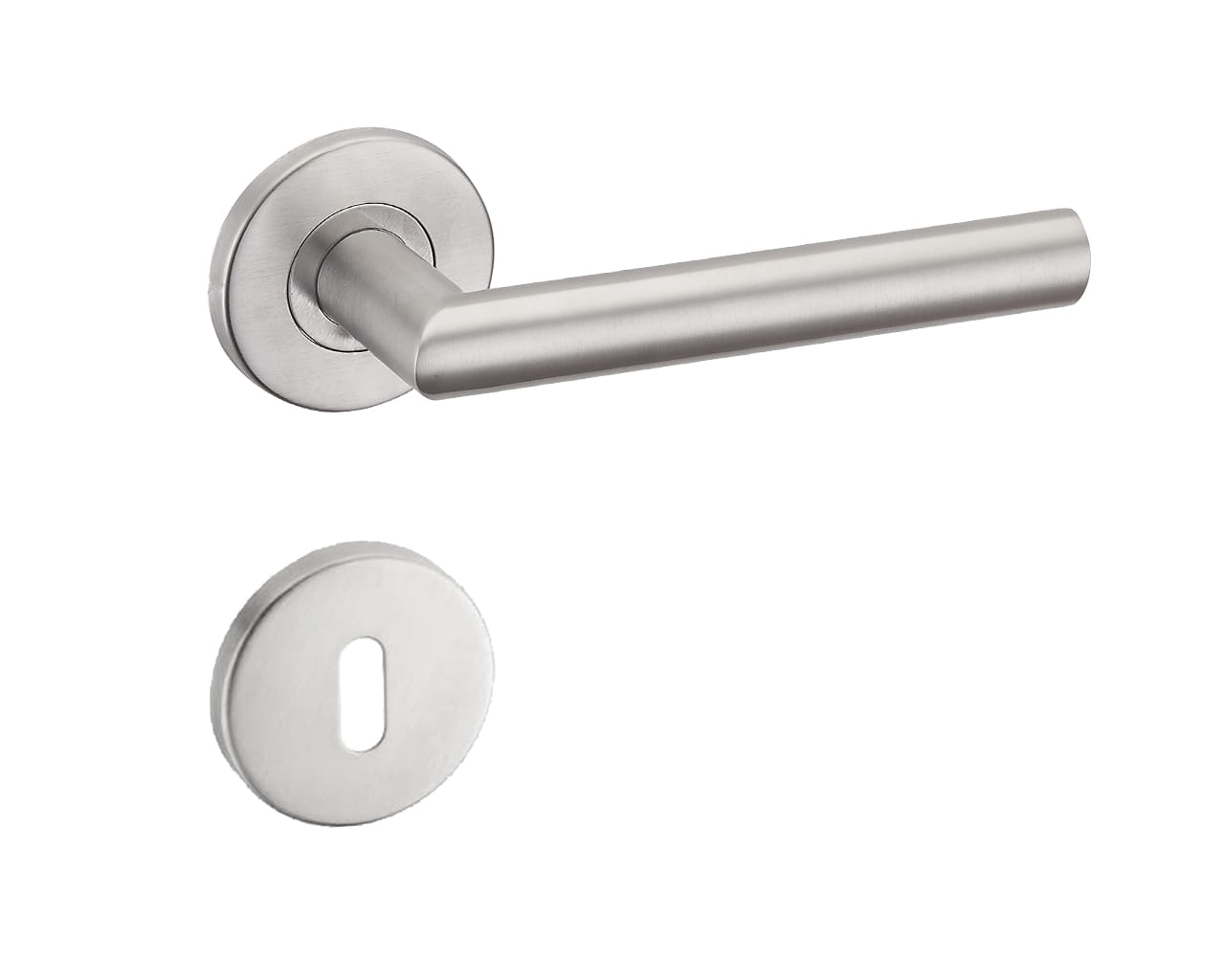 Klamka Duo KDU O 500 na rozecie okrągłej INOX