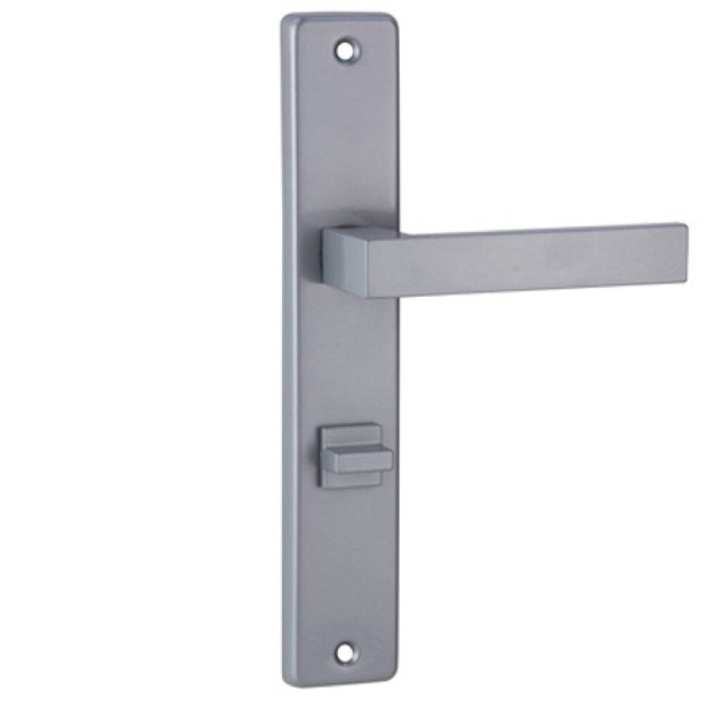 Klamka ECONO-Q na szyldzie 72mm srebrny malowany WC prawy