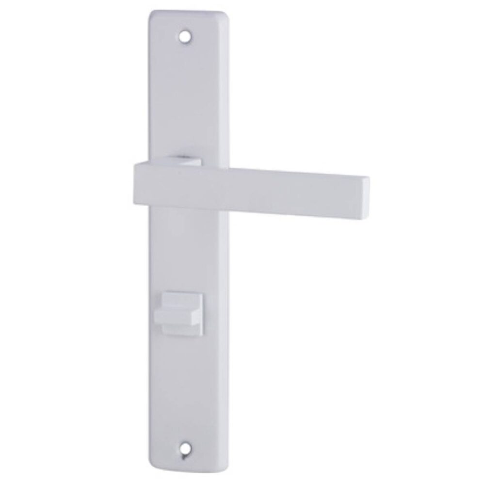 Klamka ECONO-Q na szyldzie 72mm biały malowany WC prawy